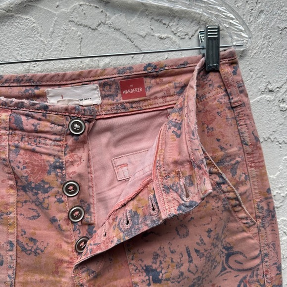 Anthropologie Wanderer Trouser Pant Floral High Rise Button Fly Utility Women 27 - Picture 5 of 8